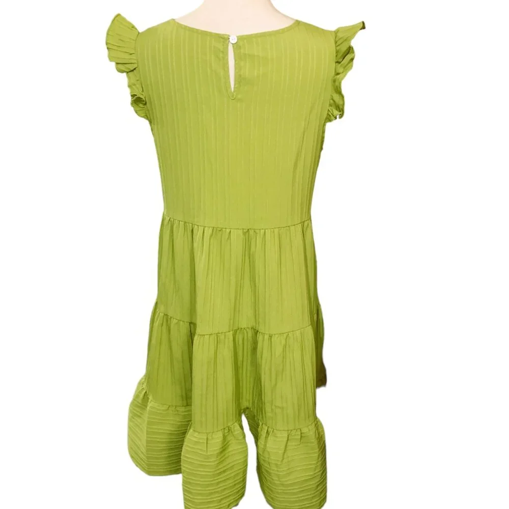 Anna-Kaci  Ruffle Shoulder Textured Dress - Picture 7 of 9